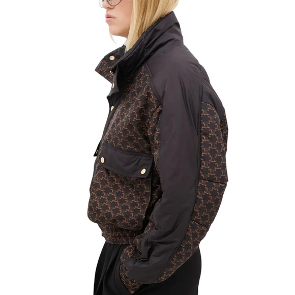 Celine Black & Brown Triomphe Puffer Jacket - Picture 3 of 14